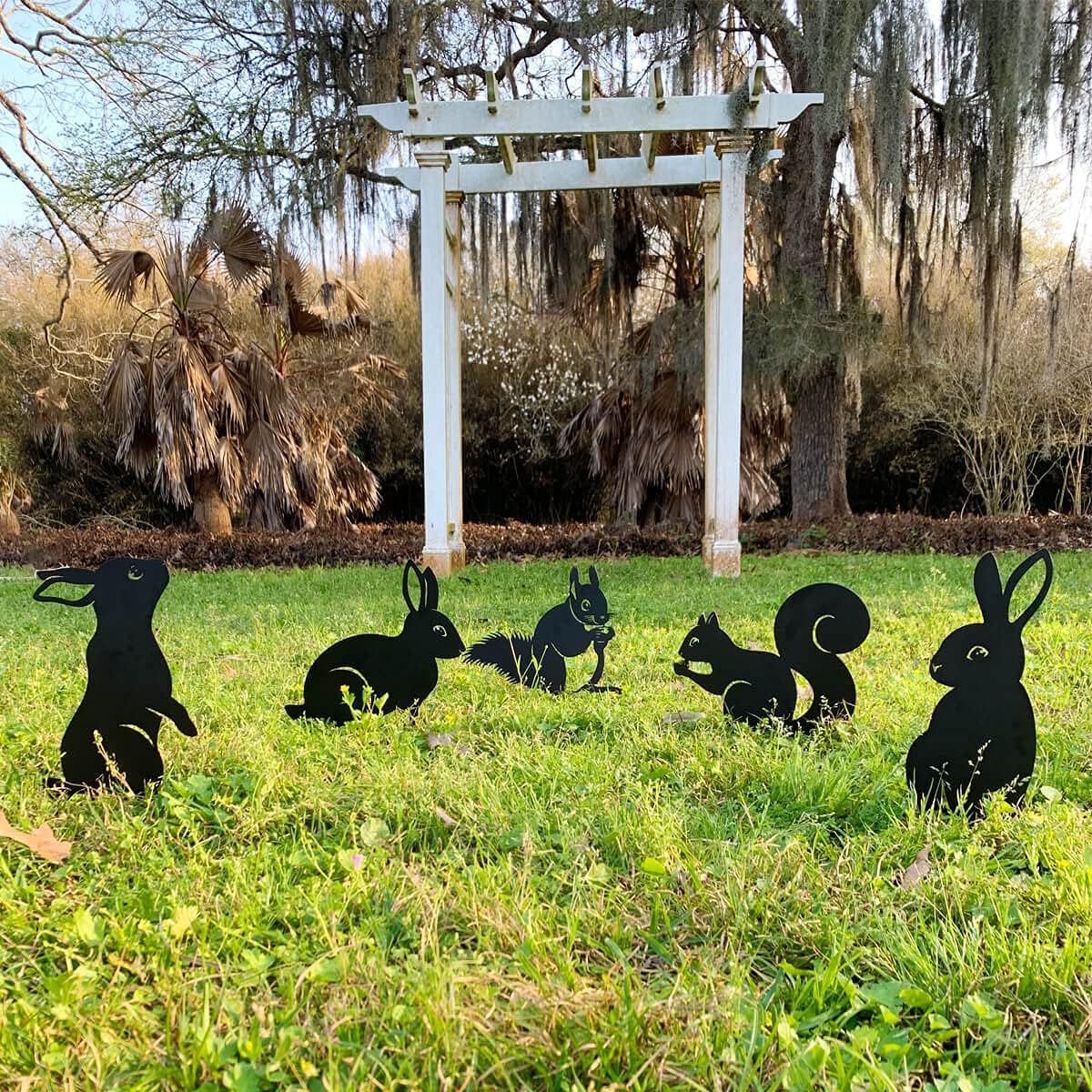 🔥 July 4th Sale – 50% OFF! Rustic Metal Animal Silhouette Garden Decor Set – Wildlife Lawn Ornaments for Outdoor Yard Art