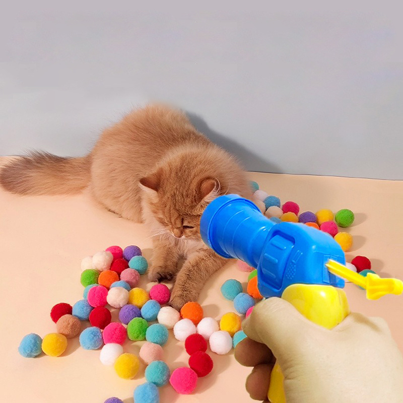 (🔥Last Day Promotion- SAVE 70% OFF) To Spend More Time With Your Pets❤️Plush Ball Shooting Gun