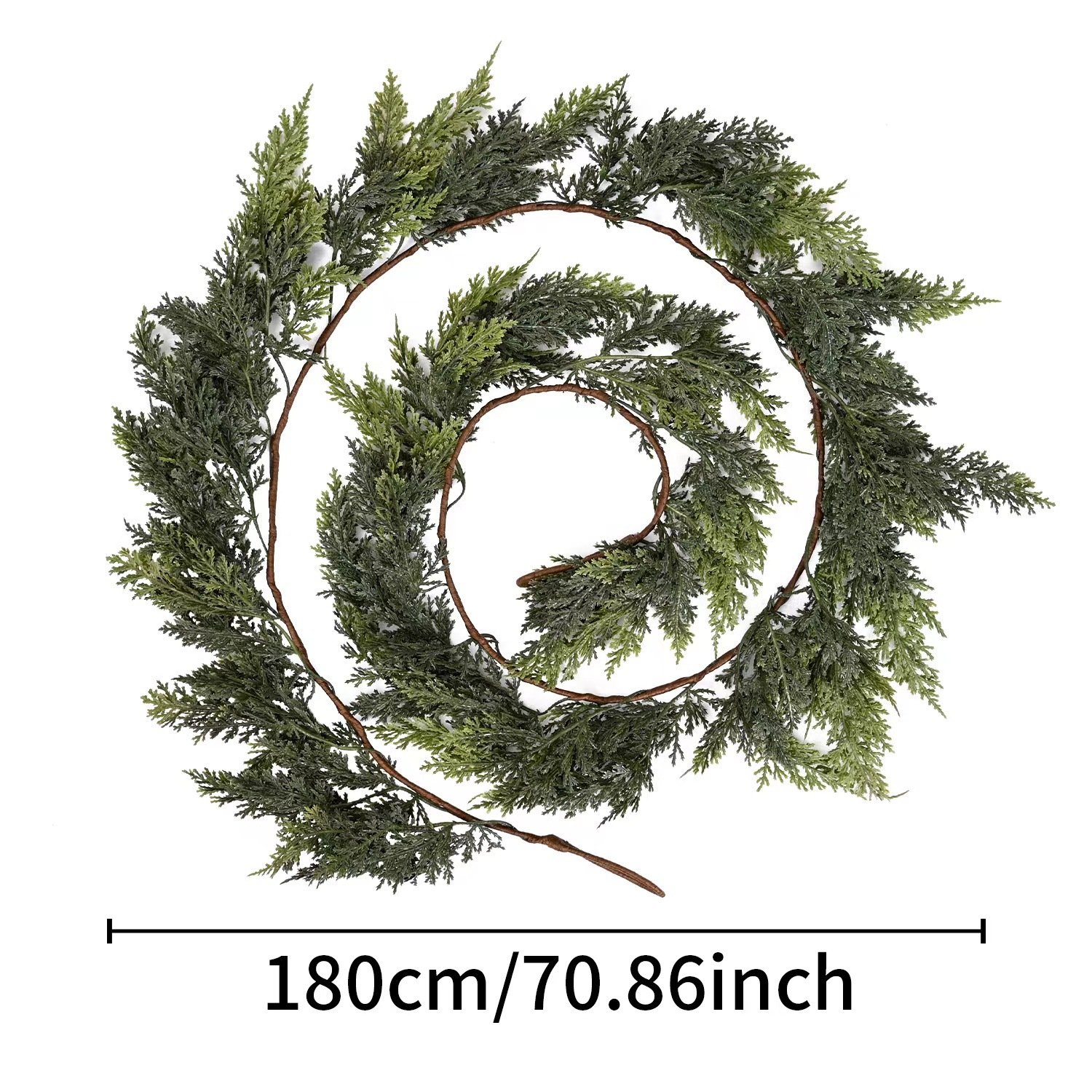 🎄TikTok Christmas Sale -70% OFF⛄2025 Christmas Artificial Cypress Leaf Vine Wreath🎄（1.8m）