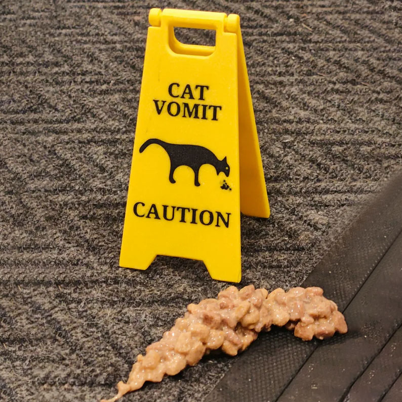 Cat Vomit Sign - Cats Live Here Novelty Sign, 🔥Buy 3 Get 1 Free