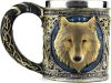 💥🛍️ Great deals! Stainless steel wolf cup, resin 3D wolf coffee cup