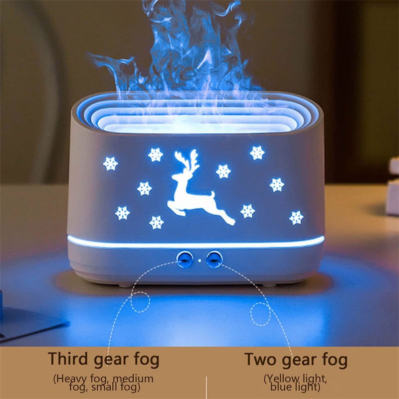 (🎄EARLY CHRISTMAS SALE - 50% OFF) 🎁Elk Flame Humidifier Lamp Christmas Home Decorations