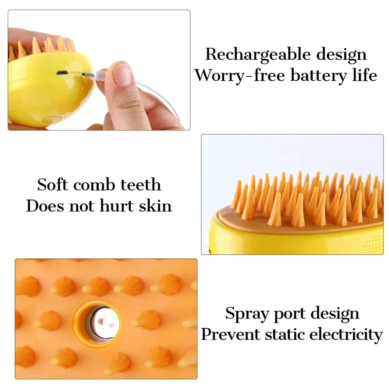 🔥(Last Day Promotion - 49% OFF) Steam Cleaning Brush For Pets, 👍BUY 2 GET 1 FREE