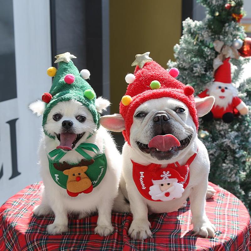 🎅Christmas Sale- 49% Off-Adorable Christmas Tree Pet Pom Pom Hat🔥Buy 3 Save 30%&FREE SHIPPING