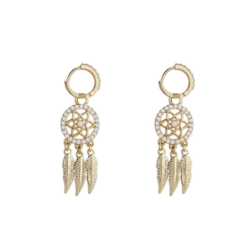 💖Valentine's Day Sale - 50%🎁 Dreamcatcher Golden Earrings