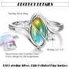 Exquisite 925 Sterling Silver Mood Rings Moonstone for Women