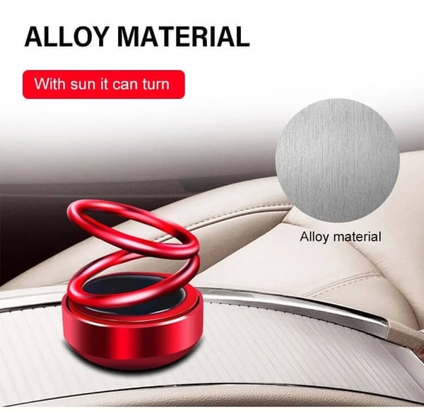 🚗Solar Rotating Double Ring Suspension Car Aromatherapy Ornament💖