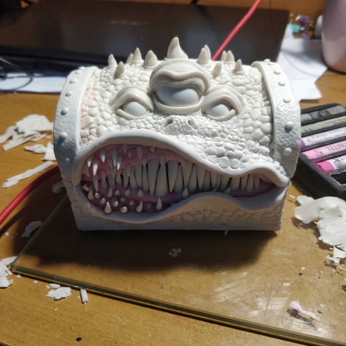 🛡️ Handcrafted Mimic Monster Dice Chest 🎲