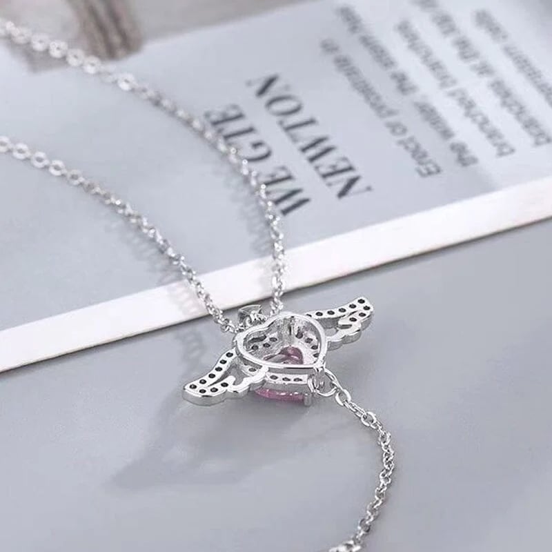 💖Valentine's Day Sale - 50%🎁Pink Angel Wings Necklace