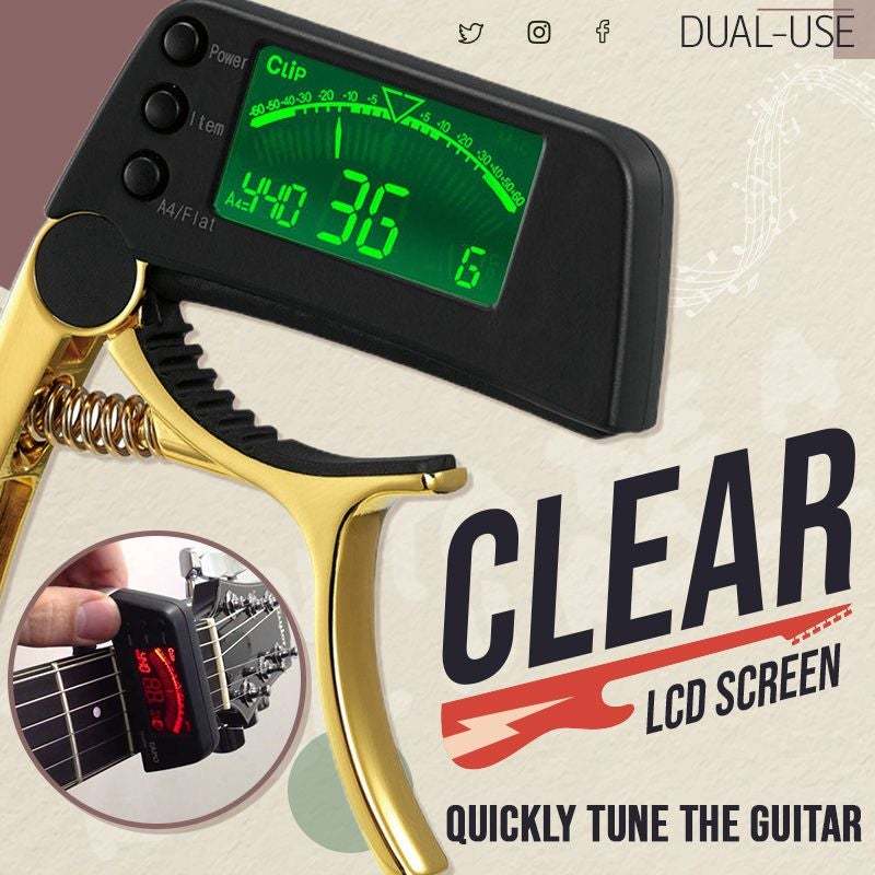 🔥(Last Day Promotion -50% OFF)DUAL-USE GUITAR CAPO TUNER WITH LCD DISPLAY, BUY 2 FREE SHIPPING