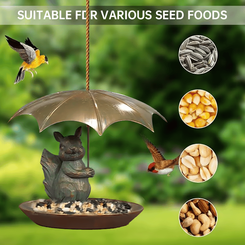 💗Mother's Day Gift - Squirrel Umbrella Tray bird feeder 🐿️🐿️