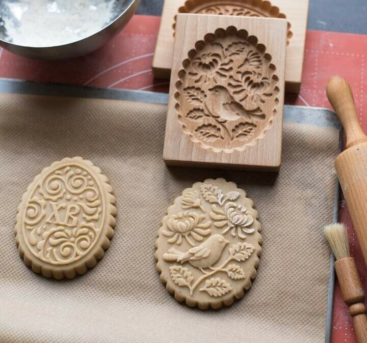 (Early Christmas Sale- 48% OFF) Carved Wooden Pryanik Mold- Gingerbread Cookie Mold