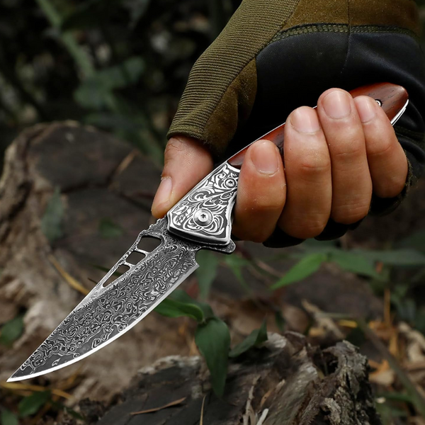 VG10 Damascus Steel Shark Dragon Folding Knife(𝐉𝐚𝐤𝐞 𝐌𝐨𝐧𝐫𝐨𝐞 𝐇𝐚𝐧𝐝𝐦𝐚𝐝𝐞®)