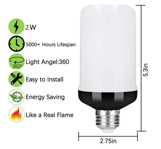 (🔥TikTok Summer SALE) - LED Flame Light Bulb With Gravity Sensing Effect