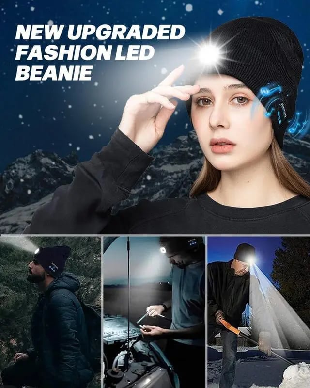 (🔥Black Friday Flash Sale - 49% OFF) Bluetooth Beanie with LED Headlight and Removable Speakers, 🔥Buy 2 GET FREE SHIPPING