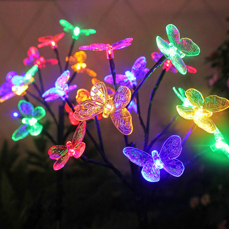 Outdoor Waterproof Butterfly Multicolor Solar Garden Lights