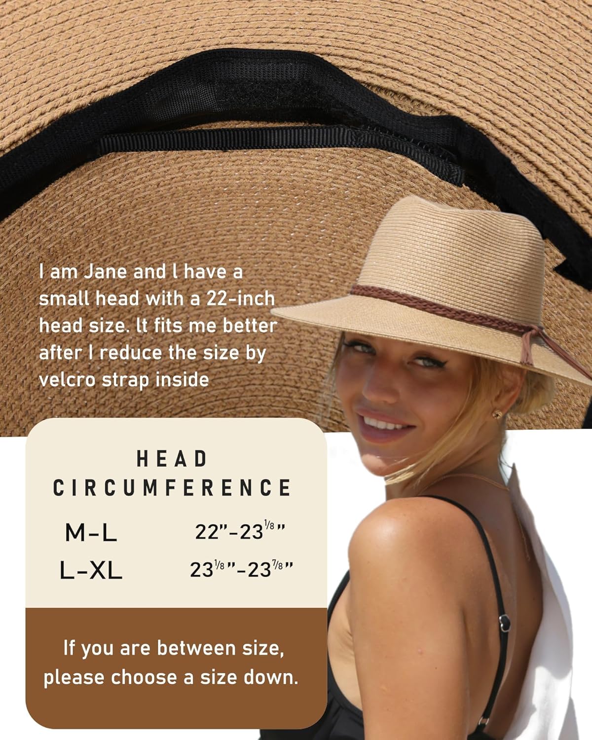 FURTALK Sun Hats for Women Summer Wide Brim UV UPF 50+ Panama Fedora Foldable Packable Straw Beach Hat