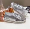 Casual Diamond setting Lace Up Flat shoes