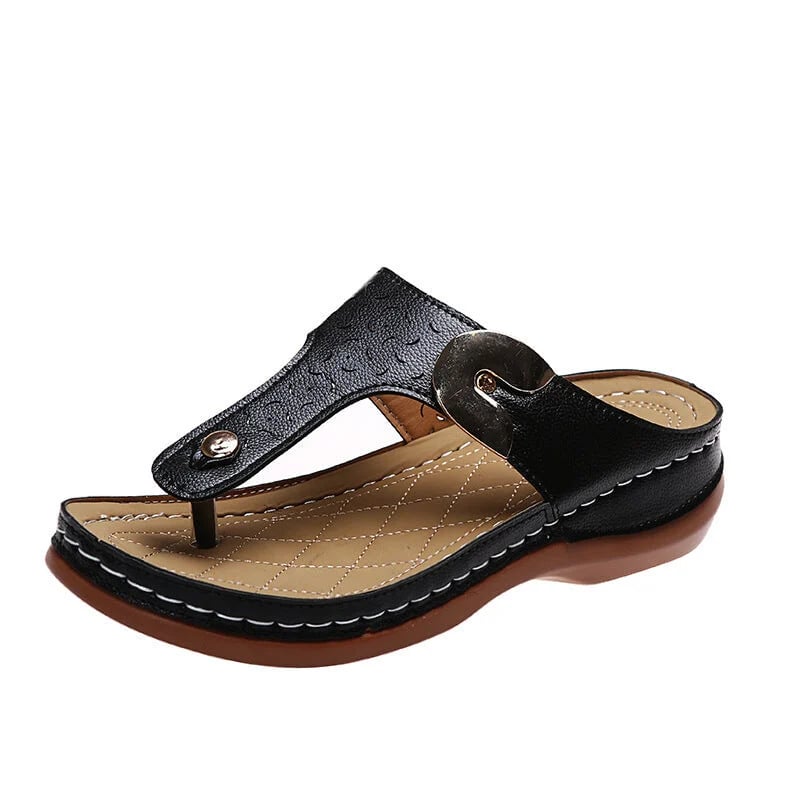 🔥Last Day 50% OFF🔥 - Roman style leather wedge shoes for women