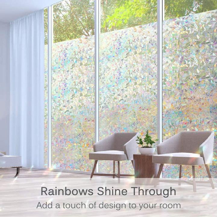 (New Year Sale- 49% OFF) 3D Rainbow Window Film (39 x 18 In)