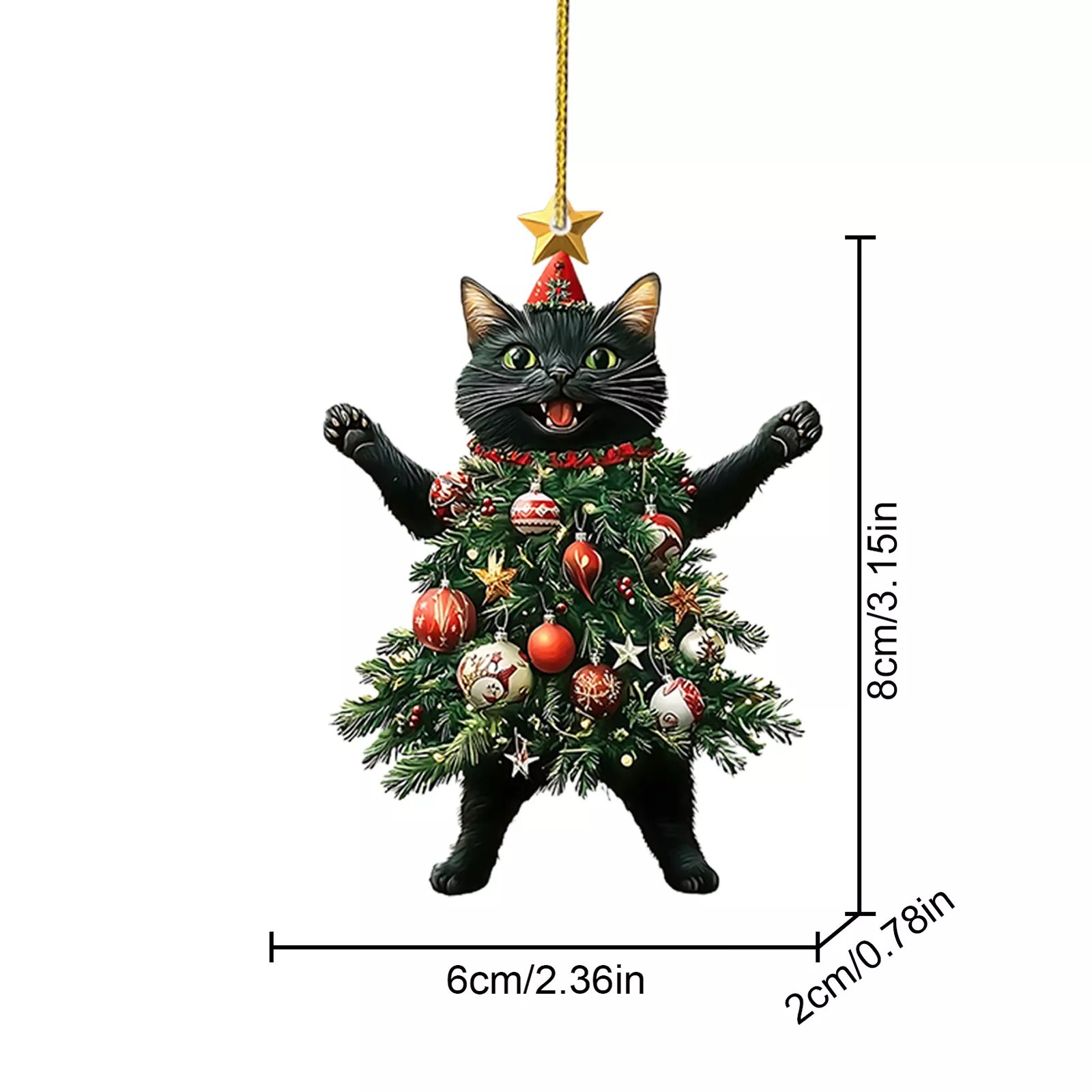 💥LAST DAY SALE 50% OFF💥Funny Black and White Cats Christmas Ornament