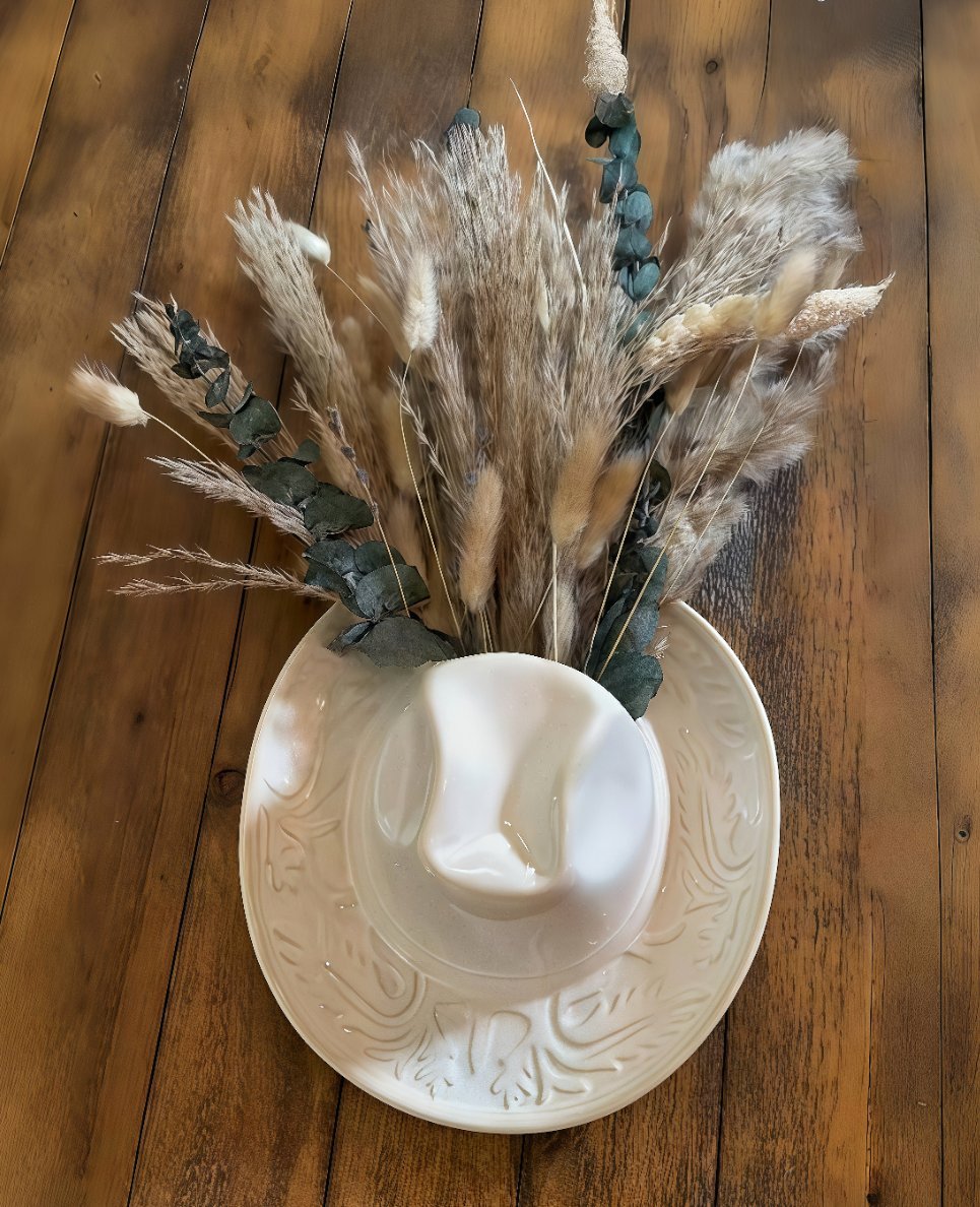 🎁TikTok Last Day Sale - 70% OFF🔥Ceramic Cowgirl Hat Hanging Vase - Decorative Ornament for Home