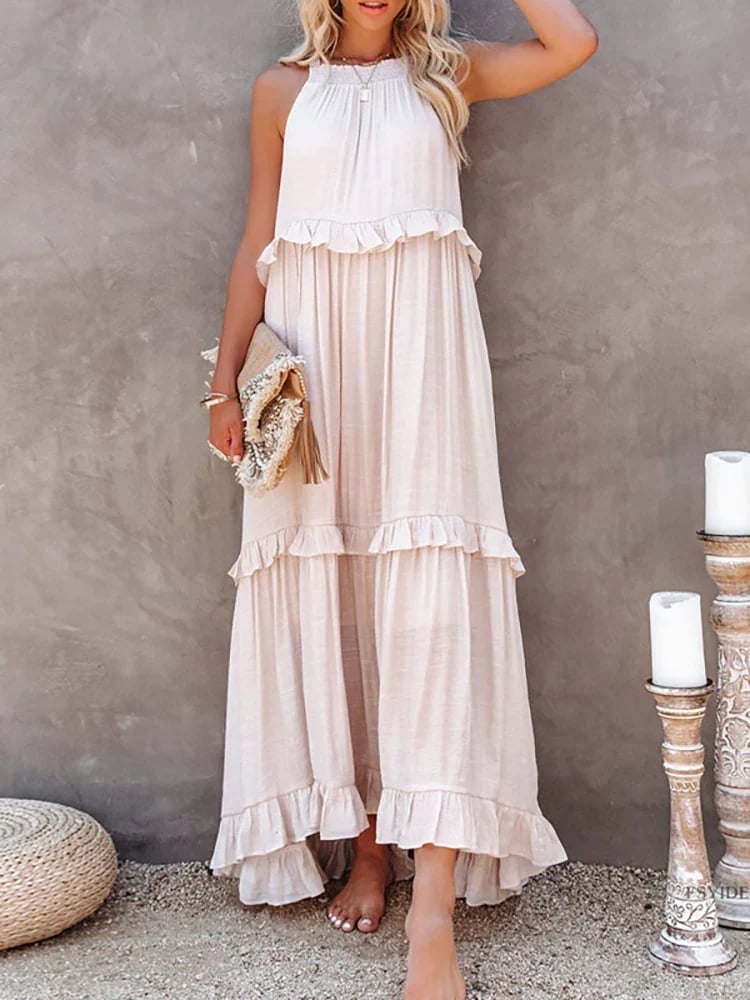 💥LAST DAY SALE 50% OFF💖Holiday Style Ruffled Long Dress