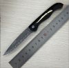 Handmade Damascus ebony handle folding knife