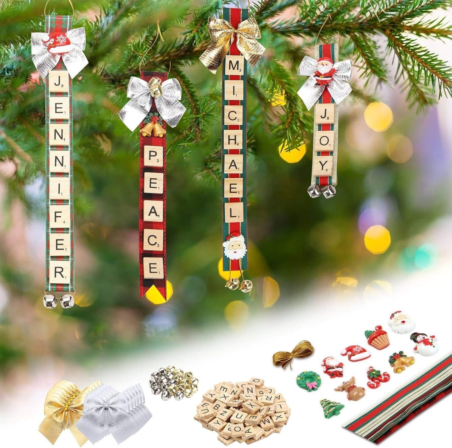 DIY Personalized Scrabble Ornaments Kit