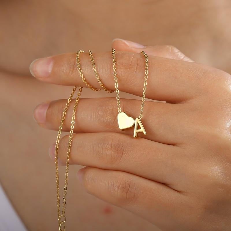 🔥Last Day Promotion 50% OFF🔥Tiny Initial Necklaces Golden Heart Letter A-Z