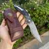 Handcrafted VG10 Damascus Steel Folding Knife • Point BY ATENAS™