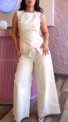 Women's Round Neck Back Strap Hollow Casual Suit