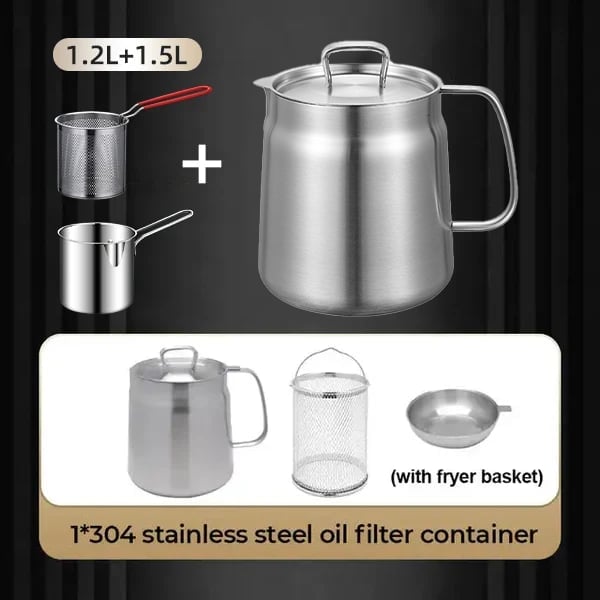 🎁TikTok Last Day Sale - 70% OFF🎉2-in-1 304 Stainless Steel Multifunctional Oil Strainer Pot