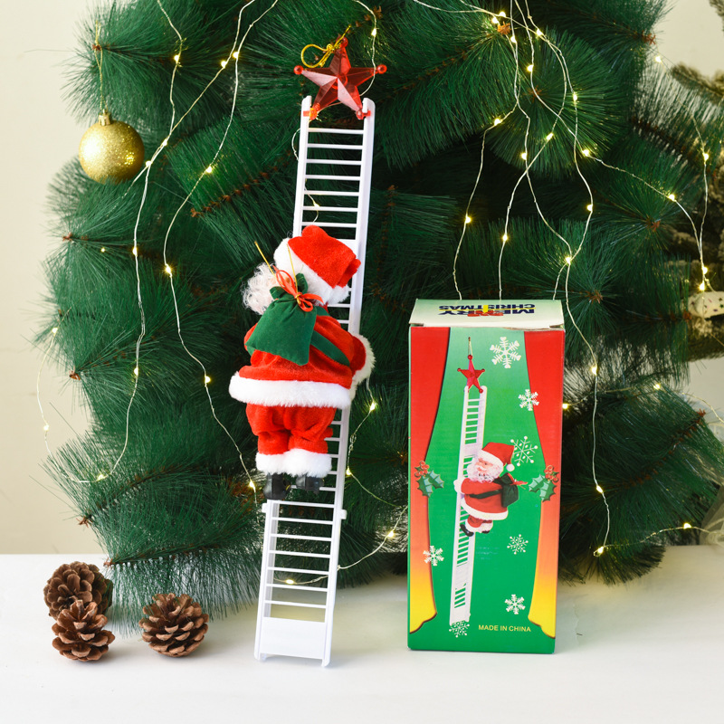 🔥Last Day Promotion 48% OFF-🎁-Electric Chimney Climbing Santa Claus Musical Toys