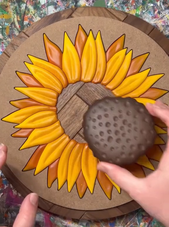 <strong>Handmade</strong> Sunflower Wooden Wall Ornament