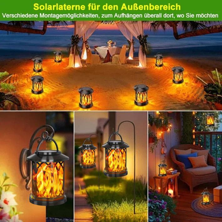 🎉Letzter Tag 49% Rabatt🔥Flammen-Solarlaterne für den Außenbereich, wasserdicht