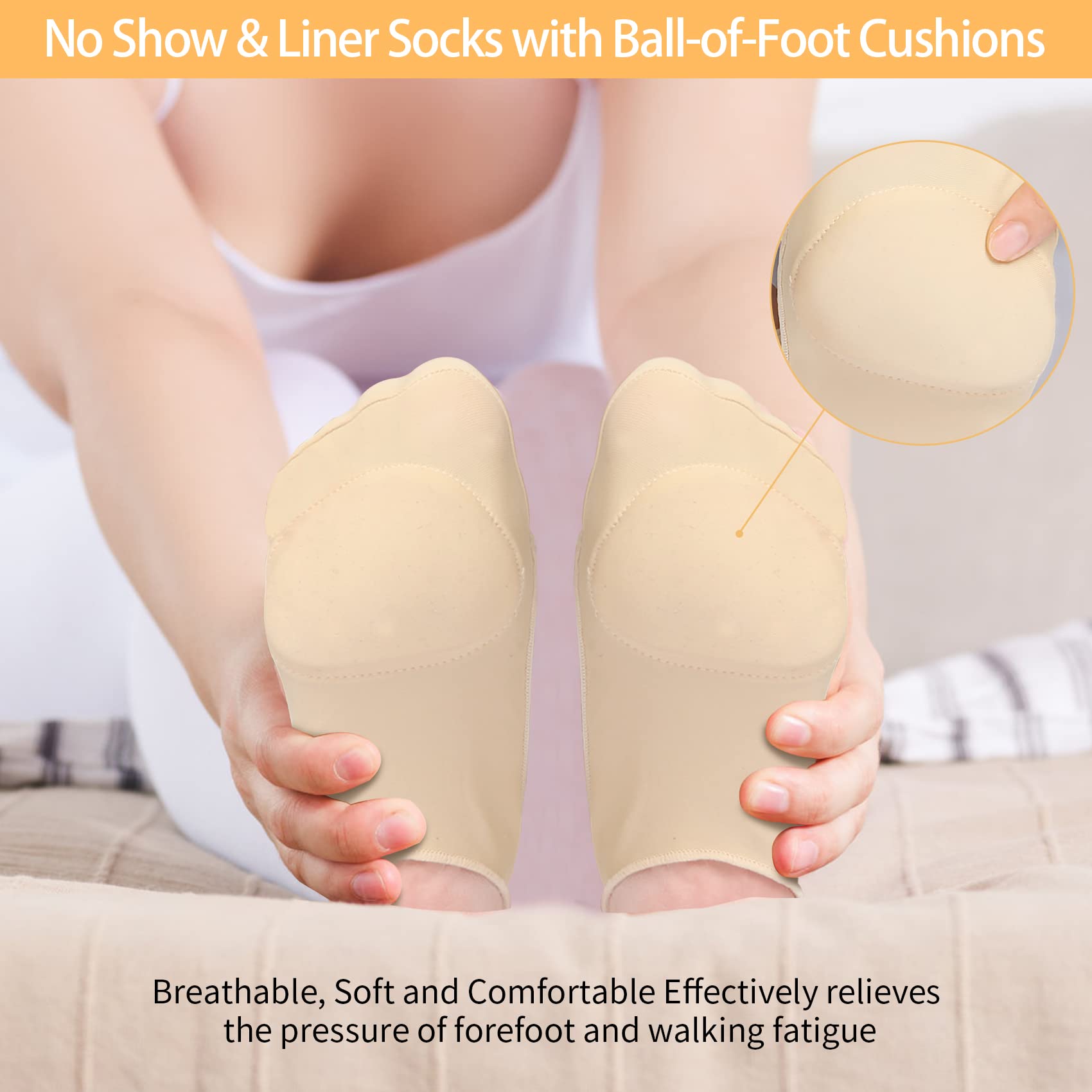 🔥2023 Mother’s Day Sale- Sock-Style Ball of Foot Cushions for Women（Buy 3 Get 2 Free）