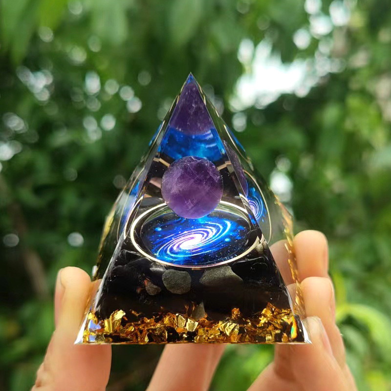 💗Mother's Day Sale 50% OFF💗Om Amethyst & Blue Quartz Pyramid(BUY 2 GET EXTRA 10% OFF&FREE SHIPPING)