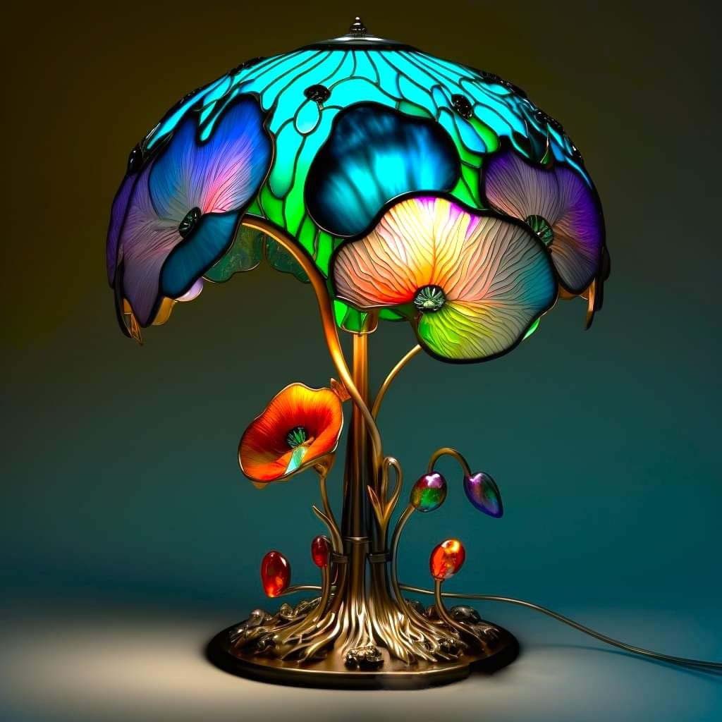 🔥Last Day Discount-75%OFF🔥3D Mushroom Stained Glass Plant Series Table Lamp-Buy 2 Free Shipping