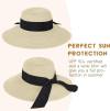 Beach Hat for Women, Wide Brim Sun Straw Hat for Women, Sun Hat Womens UPF 50+ UV Protection, Floppy Foldable Summer Hat