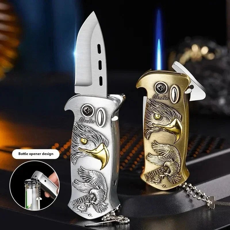 Outdoor Portable Metal Folding Knife Lighter