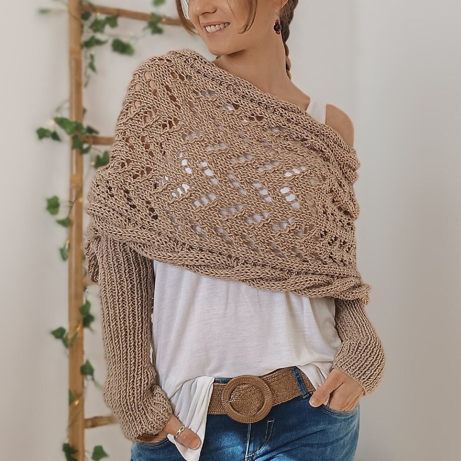 TikTok Last Day Promotion -70% OFF🎉Scarf With Sleeves, Knitted Cable Wrap