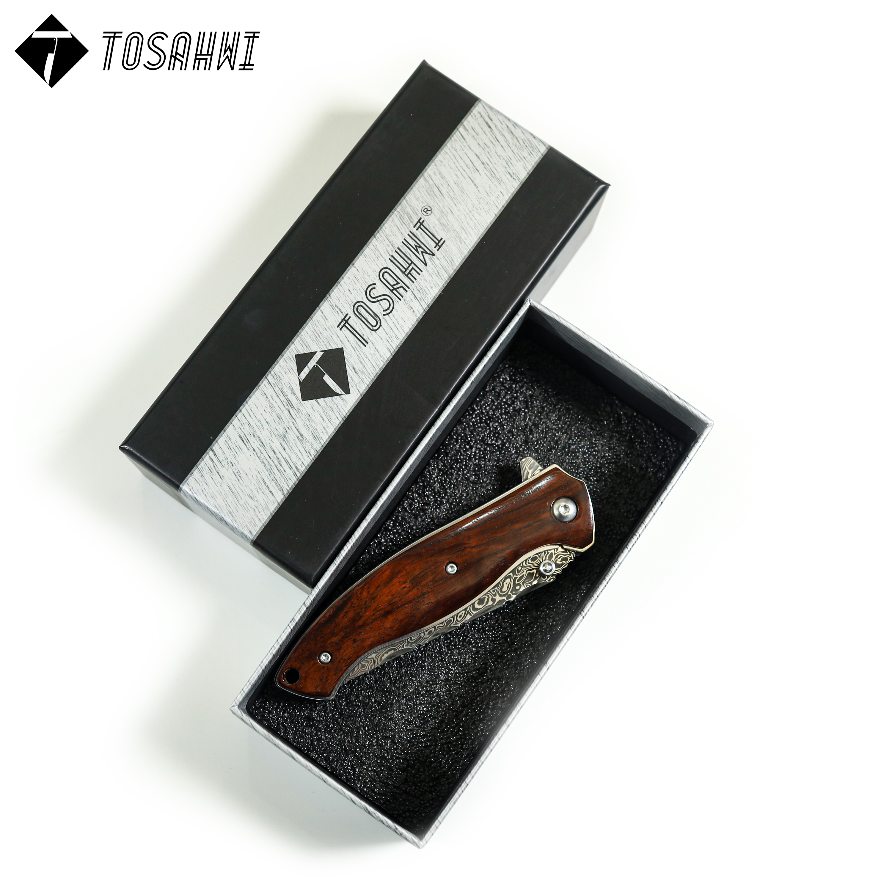 TOSAHWI HANDMADE Sandalwood Handle Forged steel Folding Blades-69544