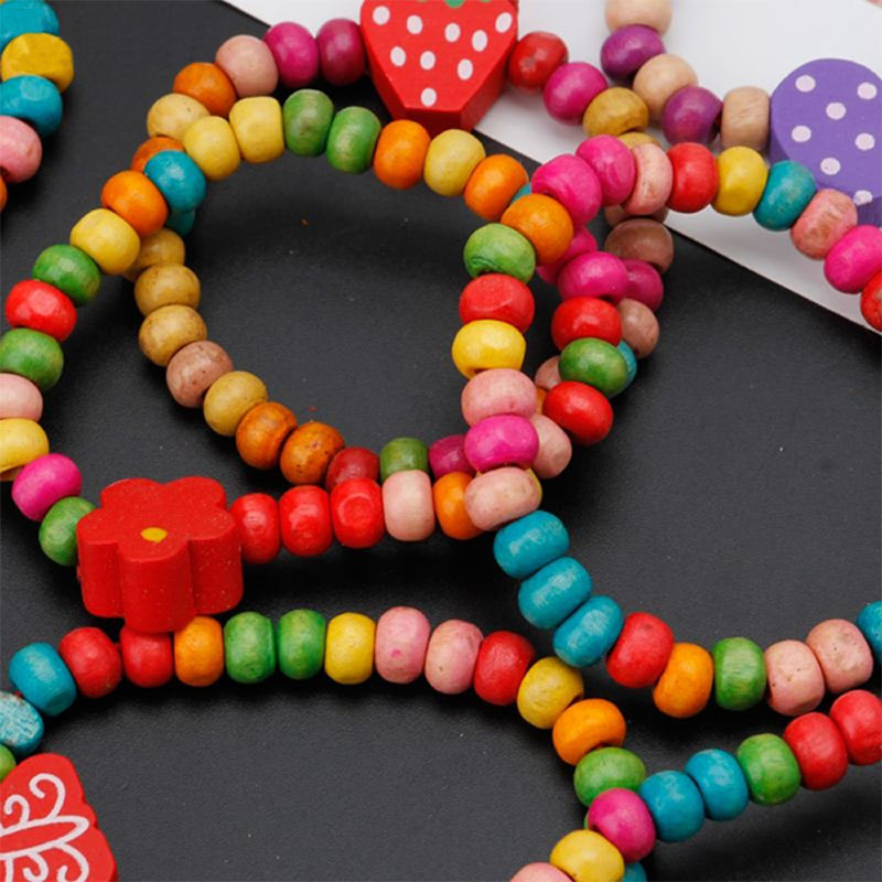 (🌲Early Christmas Sale- Buy 2 Get 1 Free)12Pcs/Set Colourful Wooden Bracelets