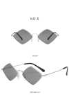 Women's Retro Diamond Metal Sunglasses