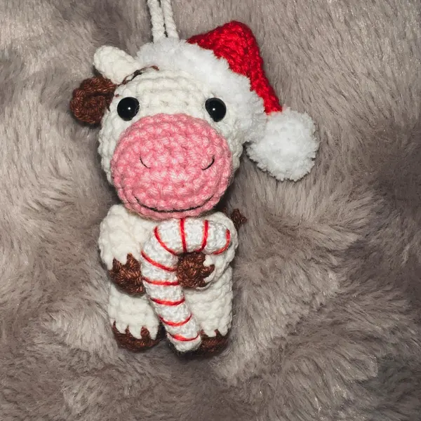 Crochet Car Charm - Dachshund & Christmas Cow