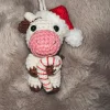 Crochet Car Charm - Dachshund & Christmas Cow