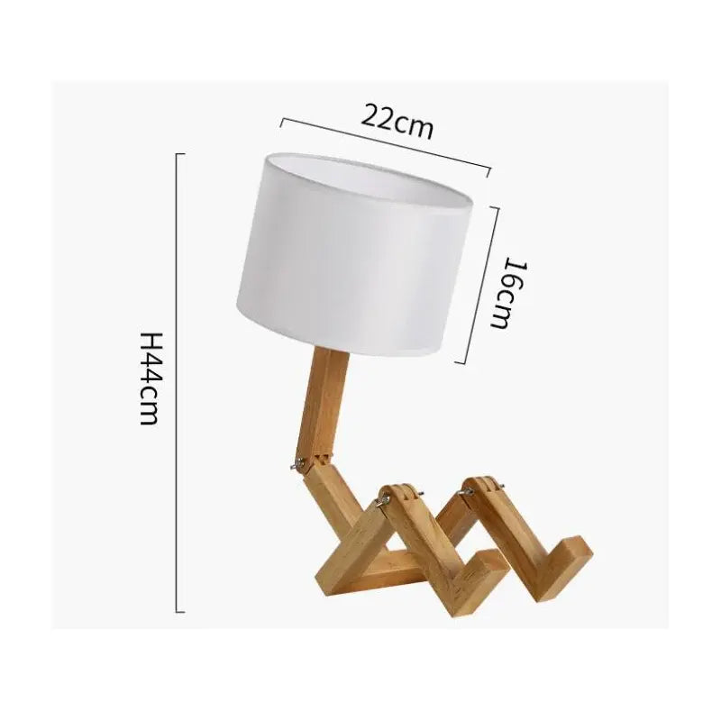 💥LAST DAY SALE 50% OFF💥Wooden Robot Shape Table Lamp