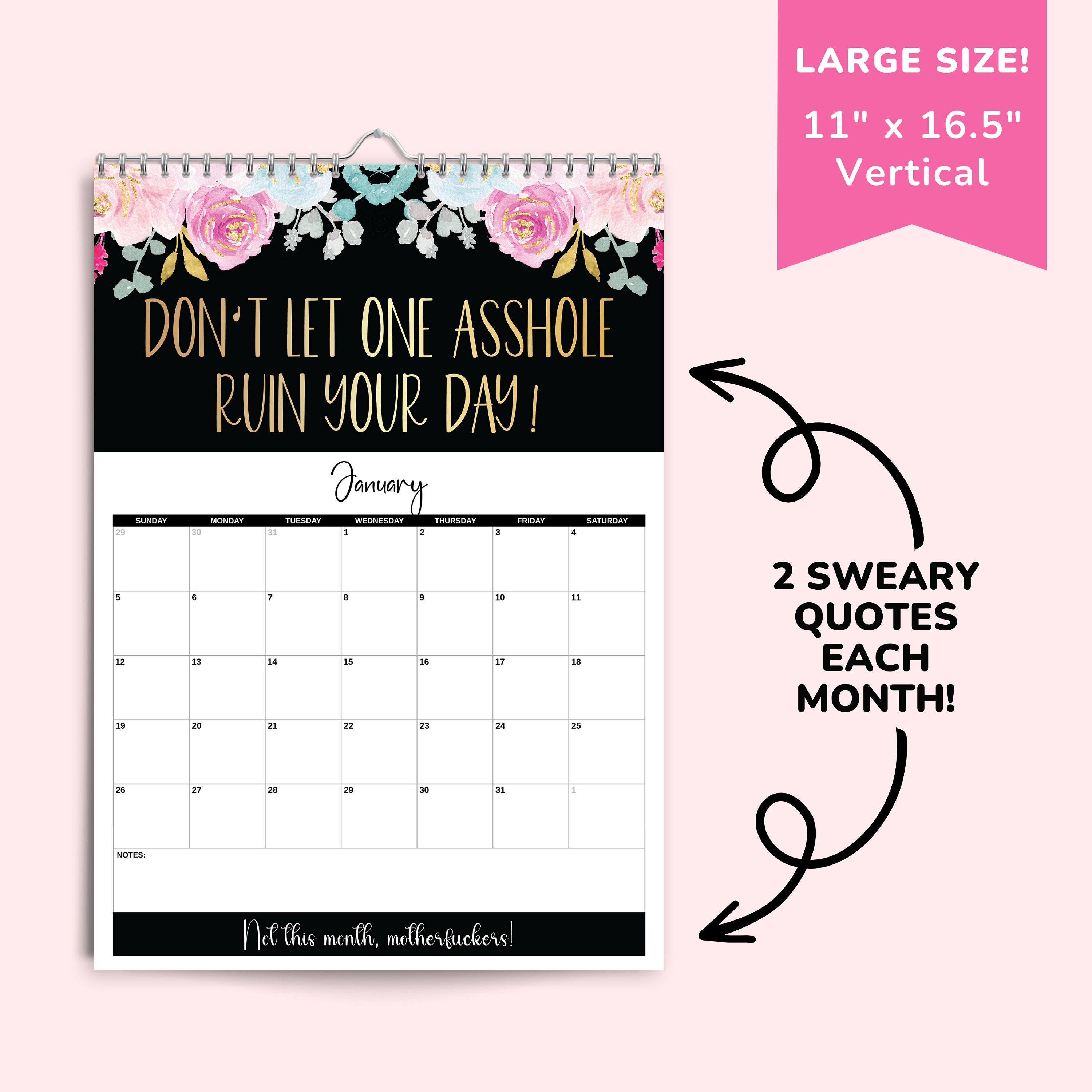 2025 Funny Swear Calendar For Tired-Ass Women