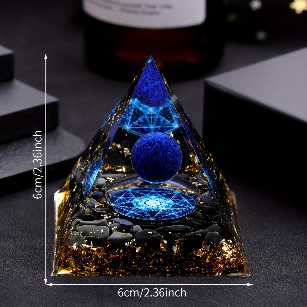 🔥Last Day Promotion 50% OFF -🎁- 💎💎💎Natural Stone Pyramid Inlaid With Lapis Lazuli Ball Decoration🌠